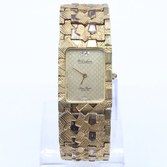 Vintage Dufonte Lucien Piccard Watch Women's Classic Gold Tone Bracelet 80's - Picture 1 of 8